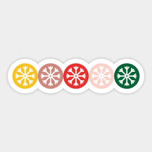 Merry Christmas colorful snowflakes Sticker